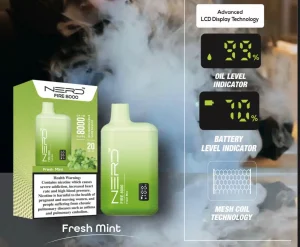 Nerd Fire 8000 Puffs Disposable Vapevz Green