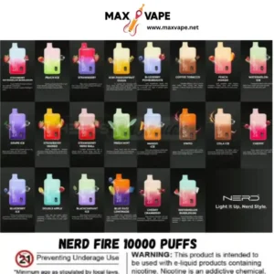 Nerd Fire 10000 Puffs Disposable Vape