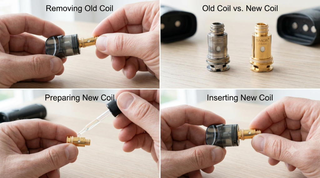 Ultimate Guide to How to Fix a SMOK Nord: Troubleshooting, Usage & Expert Tips 2026 7 Burnt coil inside a SMOK Nord pod system