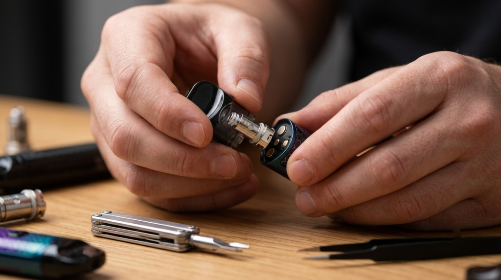 Ultimate Guide to How to Fix a SMOK Nord: Troubleshooting, Usage & Expert Tips 2026 4 Checking battery and coil to fix a SMOK Nord that is not hitting